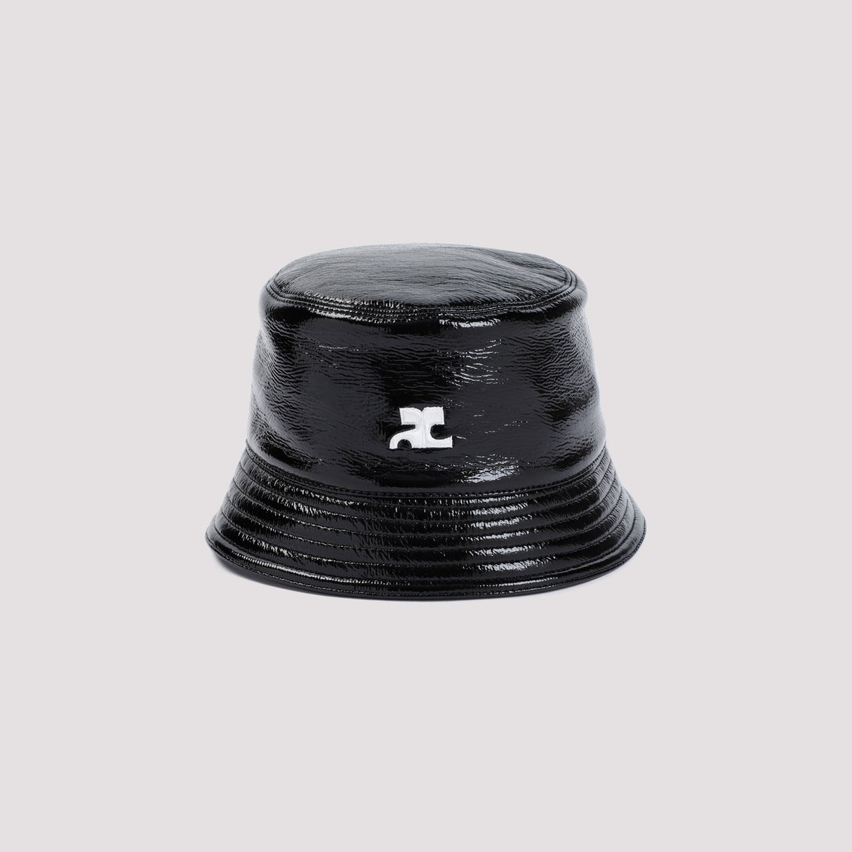 COURREGÈS Black Vinyl Bucket Hat for Women - SS24 Collection