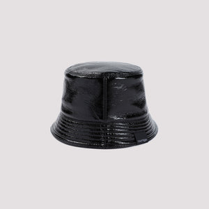 Chapeau Bucket Vinyle Noir pour Femmes - Collection SS24