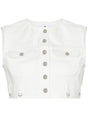 COURREGÈS Stylish White Cropped Denim Vest for Women in SS24