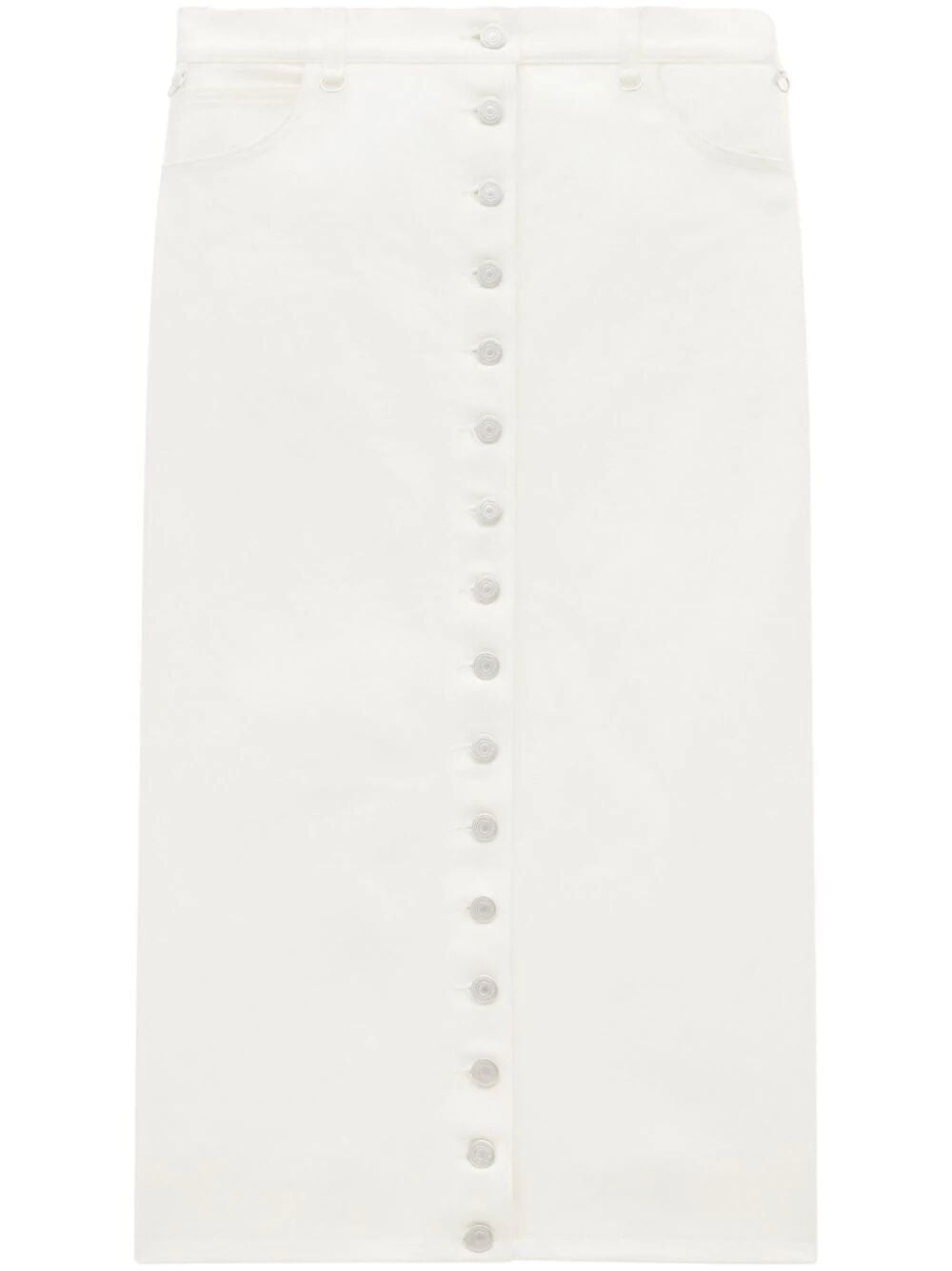 COURREGÈS White Denim Midi Skirt for Women - SS24 Collection