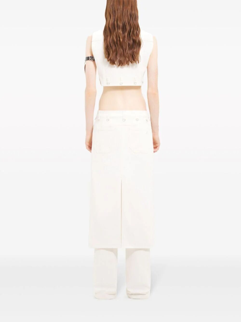 COURREGÈS White Denim Midi Skirt for Women - SS24 Collection