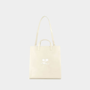 COURREGÈS Gray Heritage Shopper Tote Bag | Unisex | SS24 | 100% Leather