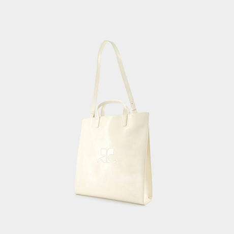 COURREGÈS Gray Heritage Shopper Tote Bag | Unisex | SS24 | 100% Leather