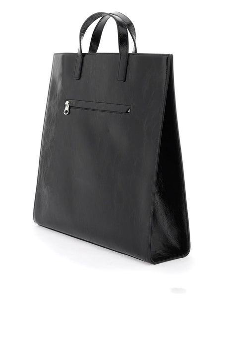 Túi xách da bóng và vân mờ màu đen cho phụ nữ