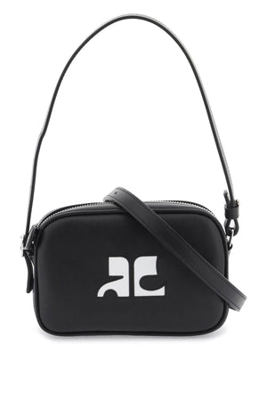 Sleek Black Leather Camera Handbag for Women