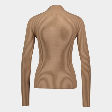 COURREGÈS Chic Mockneck Light Rib Sweater for Women