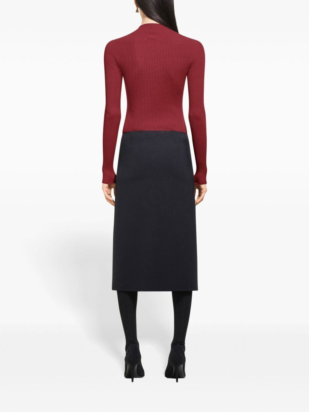 COURREGÈS Mockneck Light Rib Sweater for Women