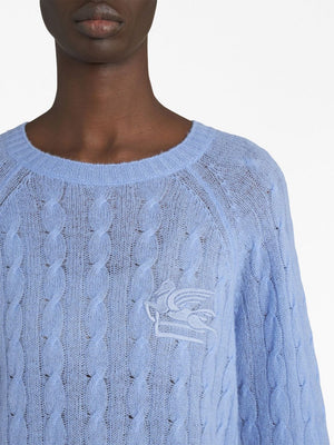 ETRO Blue Cashmere Crew-Neck Sweater for Women - FW23