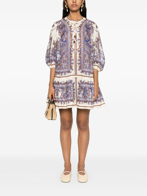 ZIMMERMANN Paisley Print Linen Mini Dress