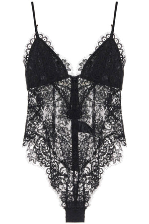 ZIMMERMANN Lace Bodysuit with Adjustable Velvet Straps - Size 0