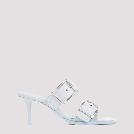 ALEXANDER MCQUEEN Leather Sandals with 6cm Heel Height