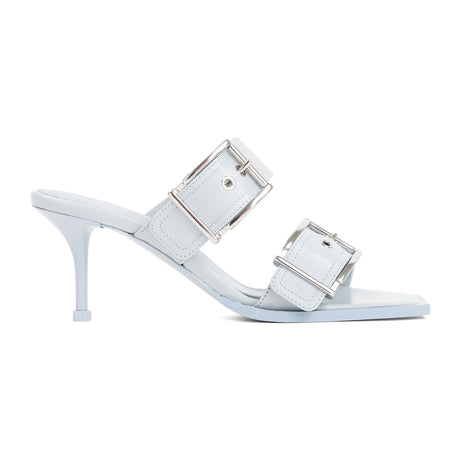 ALEXANDER MCQUEEN Leather Sandals with 6cm Heel Height