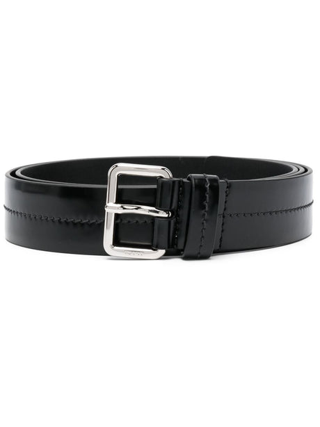 PRADA Women's 3 cm Leather Belt with Elegant Stitching