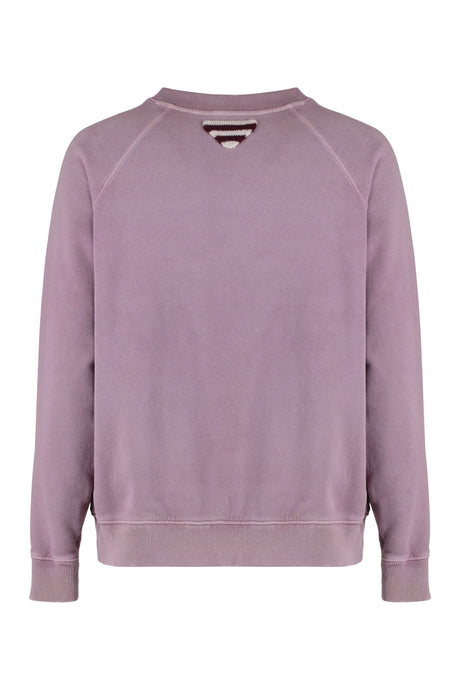 PRADA Printed Cotton Sweatshirt with Distressed Details