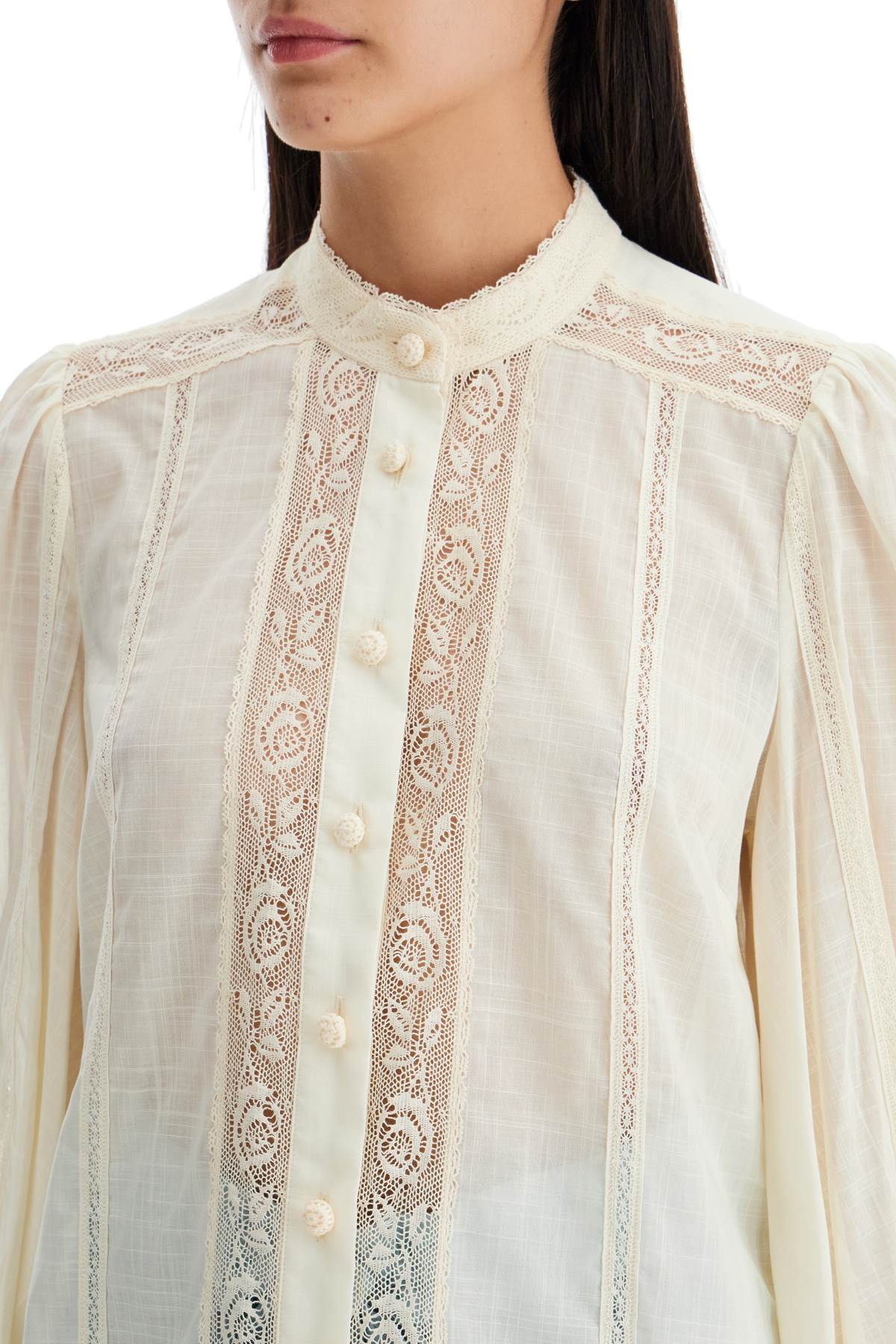 ZIMMERMANN Lace Trim Shirt for Women - Fall Winter 2024