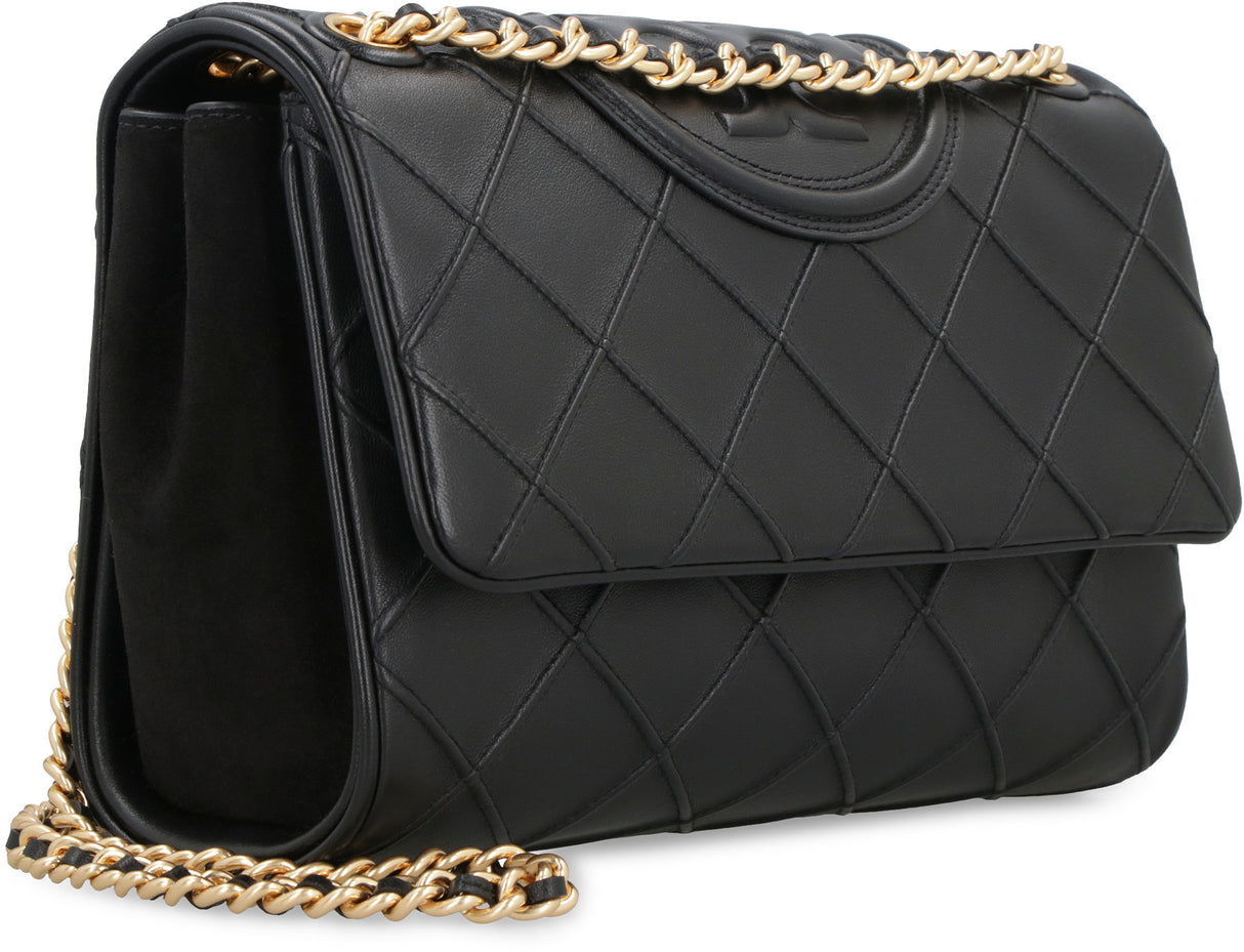 TORY BURCH Soft Black Quilted Leather Shoulder Bag for Women