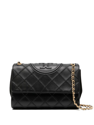 Luxurious Black Quilted Leather Shoulder Handbag for Women