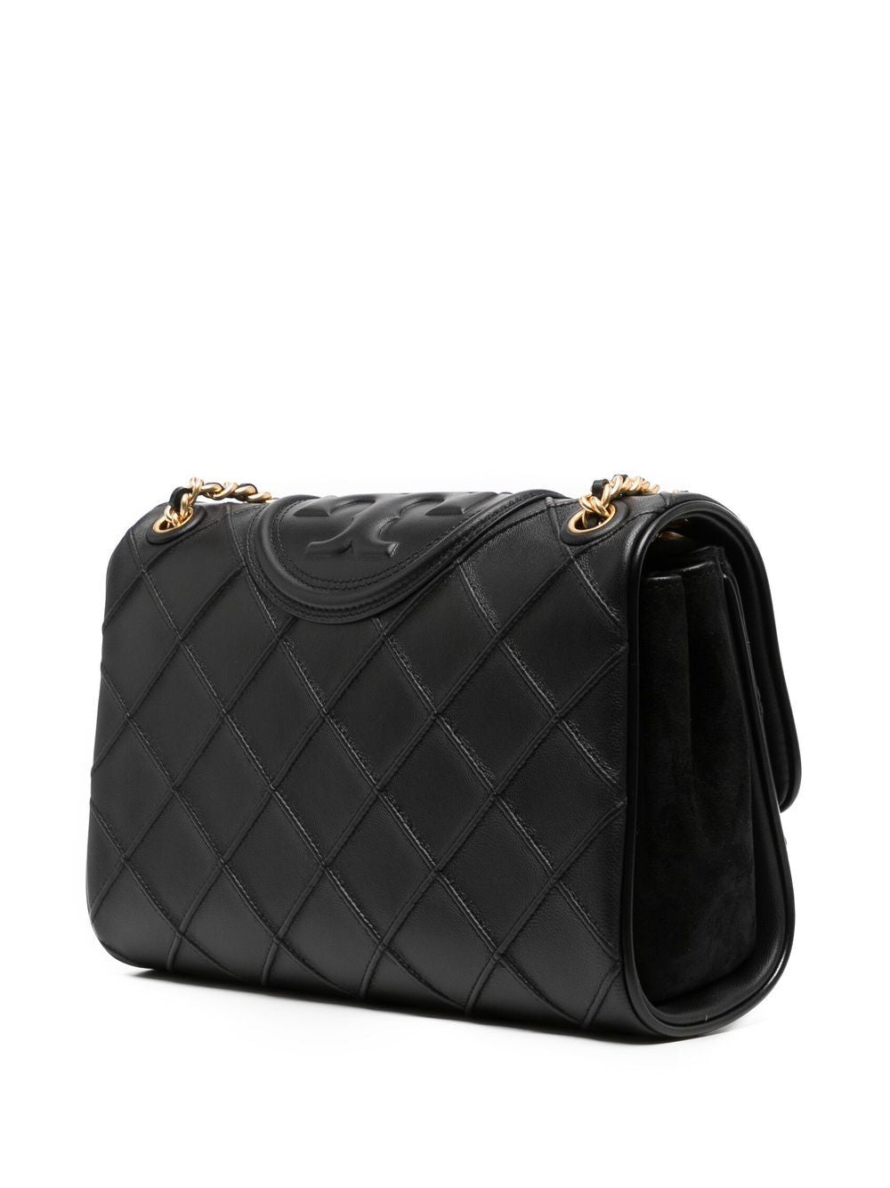 Luxurious Black Quilted Leather Shoulder Handbag for Women