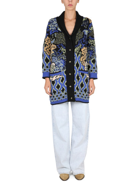 ETRO Jacquard Knit V-Neck Jacket for Women