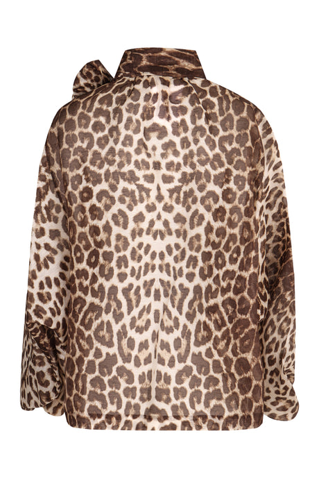 ZIMMERMANN Leopard Print Pussy-Bow Blouse