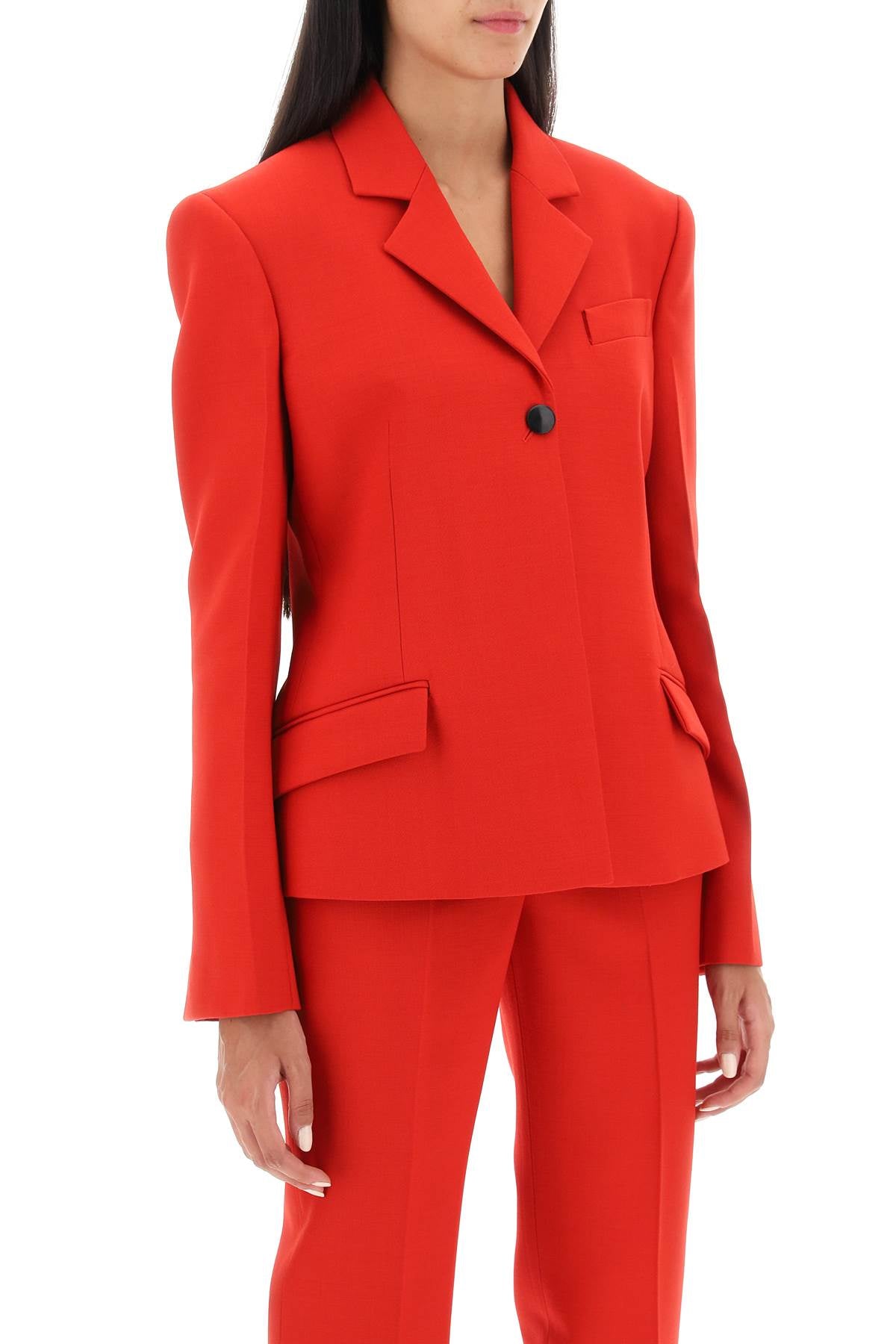 Red Natté Shaped Blazer for Women