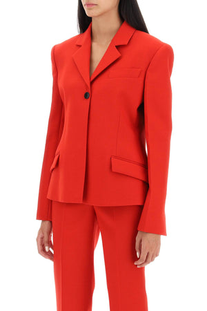 Red Natté Shaped Blazer for Women