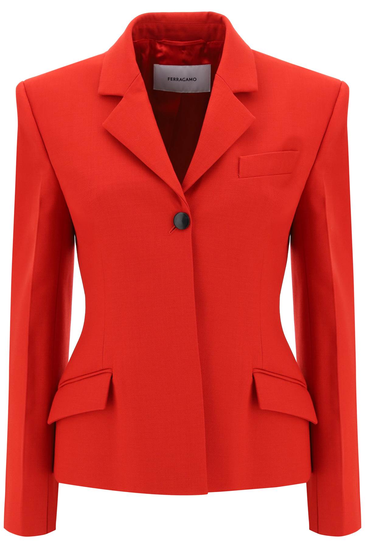 Red Natté Shaped Blazer for Women from FERRAGAMO