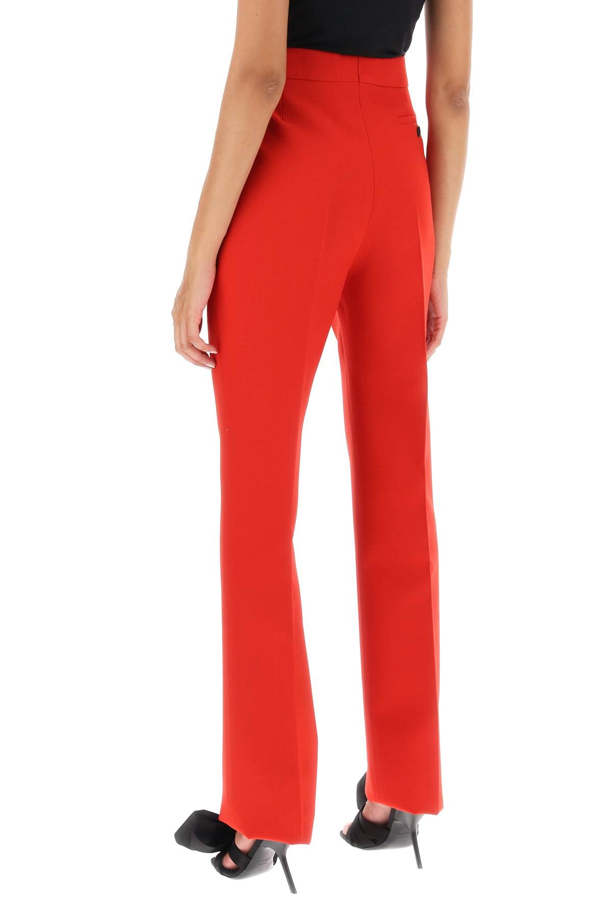 Red Wool Natté Cigarette Pants for Women - FW23