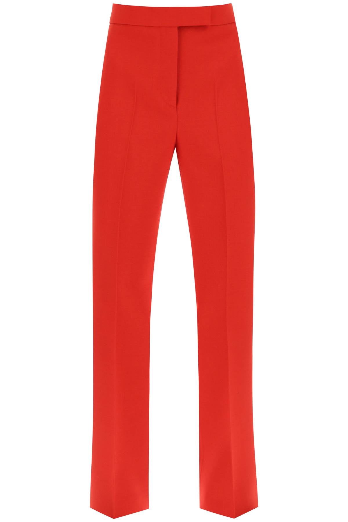 FERRAGAMO Red Wool Natté Cigarette Pants for Women - FW23