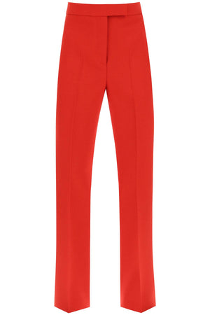 Red Wool Natté Cigarette Pants for Women - FW23