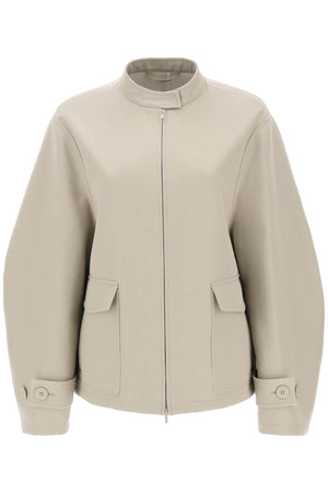 FERRAGAMO Oversized Cotton Blouson Jacket for Women in Neutro for SS24