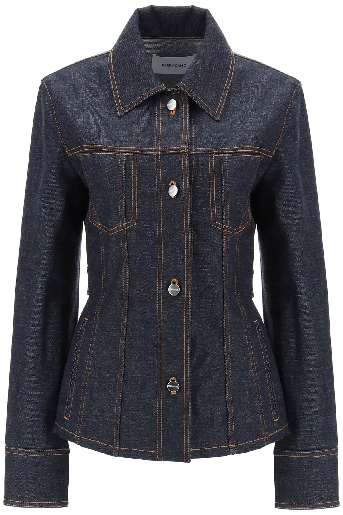 調整可能な青デニムジャケット（女性用）- SS24コレクション