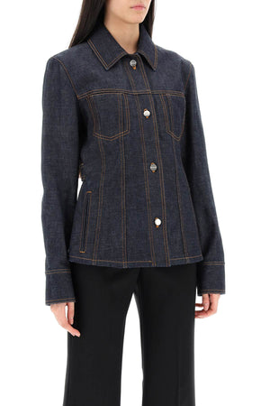 FERRAGAMO Women's Blue Shaped Denim Jacket - Perfect for SS24