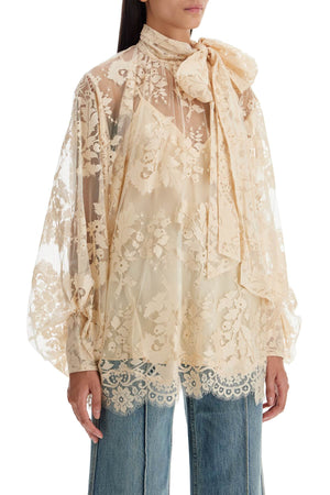 ZIMMERMANN Chantilly Lace Blouse with Floral Pattern - Oversized Fit