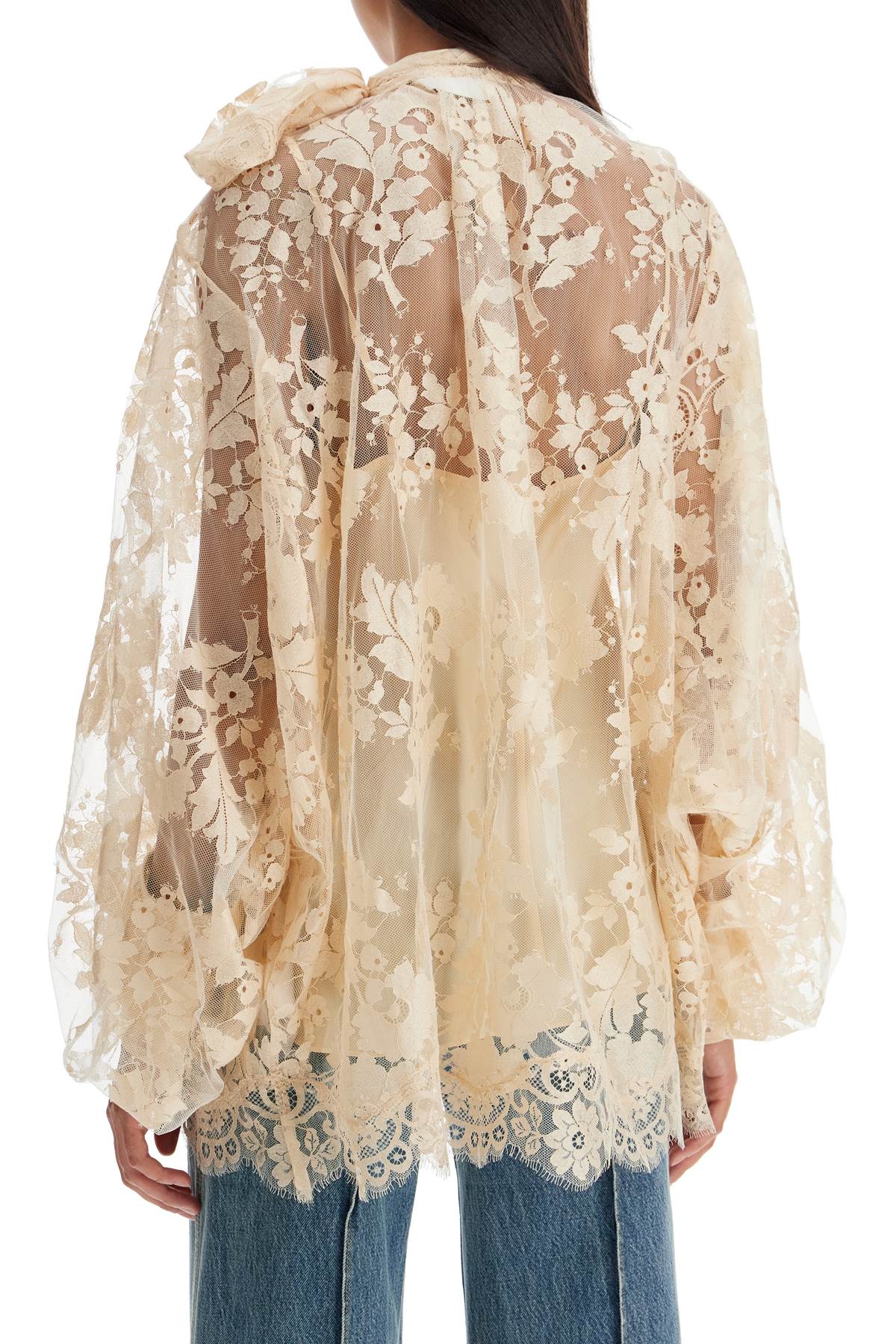 ZIMMERMANN Chantilly Lace Blouse with Floral Pattern - Oversized Fit