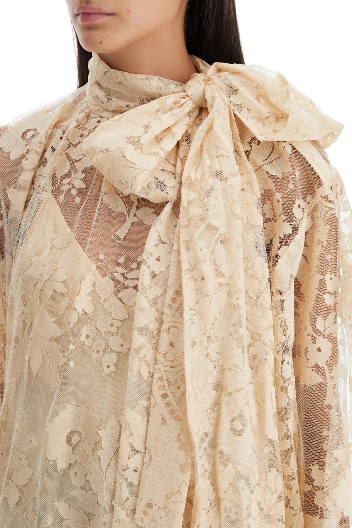 ZIMMERMANN Chantilly Lace Blouse with Floral Pattern - Oversized Fit