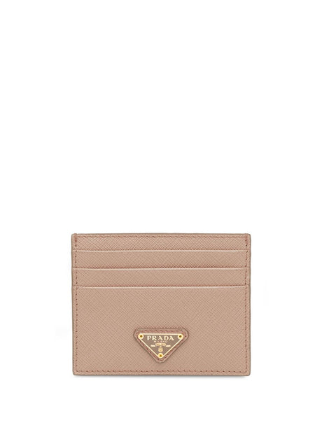 PRADA Men's Mini Saffiano Leather Card Holder - W 10 x H 8 cm