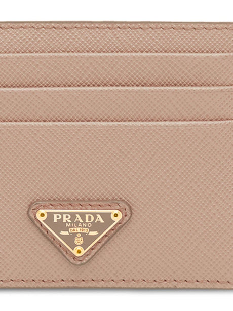 PRADA Men's Mini Saffiano Leather Card Holder - W 10 x H 8 cm