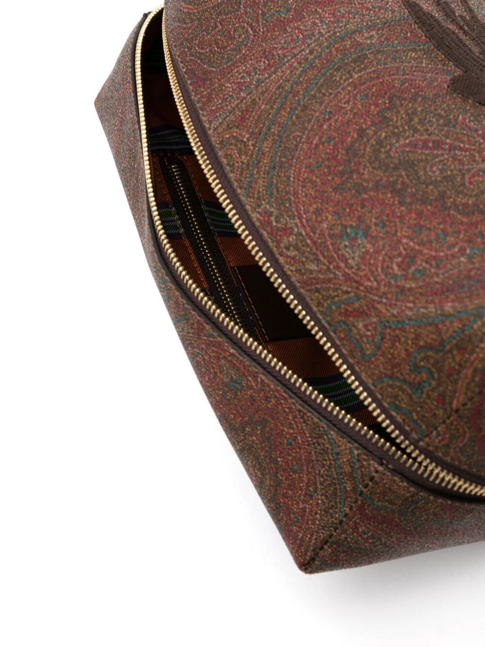 ETRO Brown Paisley Fabric Men's Clutch Handbag