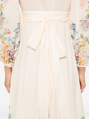 ZIMMERMANN Floral Midi Wrap Dress with Pockets