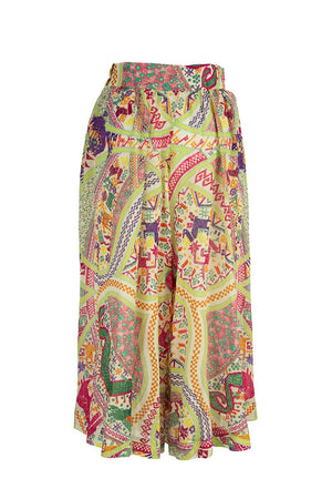 Geometric Print Skirt Trousers | Colorful Design for Women