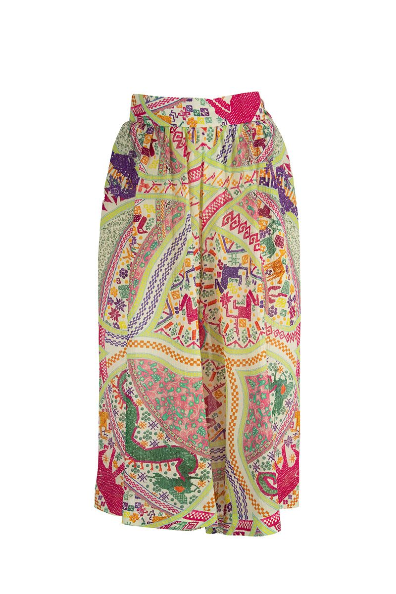 Geometric Print Skirt Trousers for Women