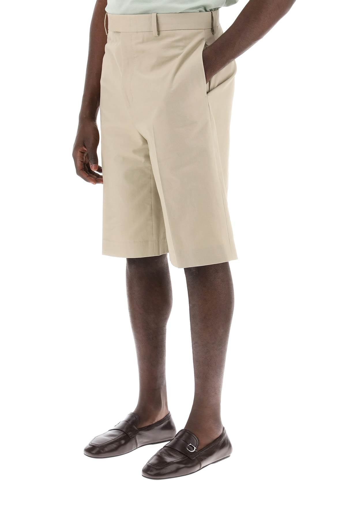 Beige Tailored Bermuda Shorts - Men's Fashion