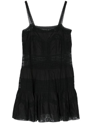 ZIMMERMANN Elegant Black Lace Trim Mini Dress