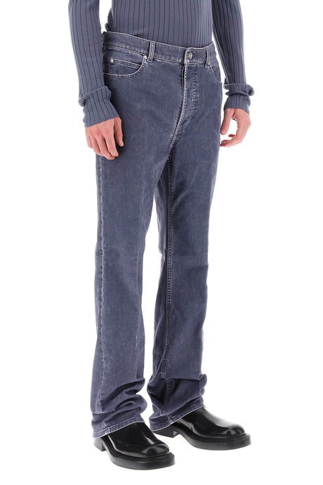 Light Blue Men's Velvet Five-Pocket Pants