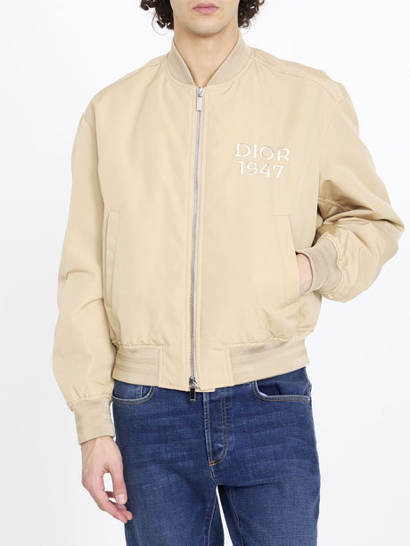 Beige Dior Bomber Jacket from Paris SS24 Collection