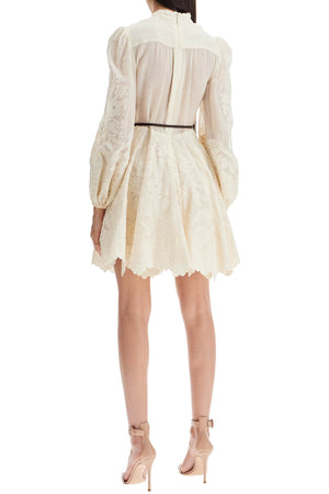 ZIMMERMANN Floral Embroidered Linen Mini Dress