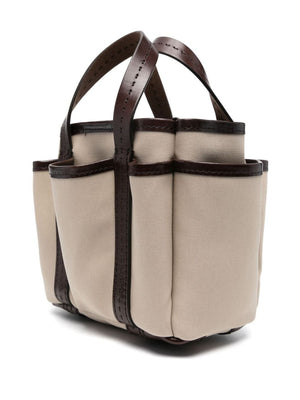 MAX MARA Mini Canvas Basket Tote Handbag