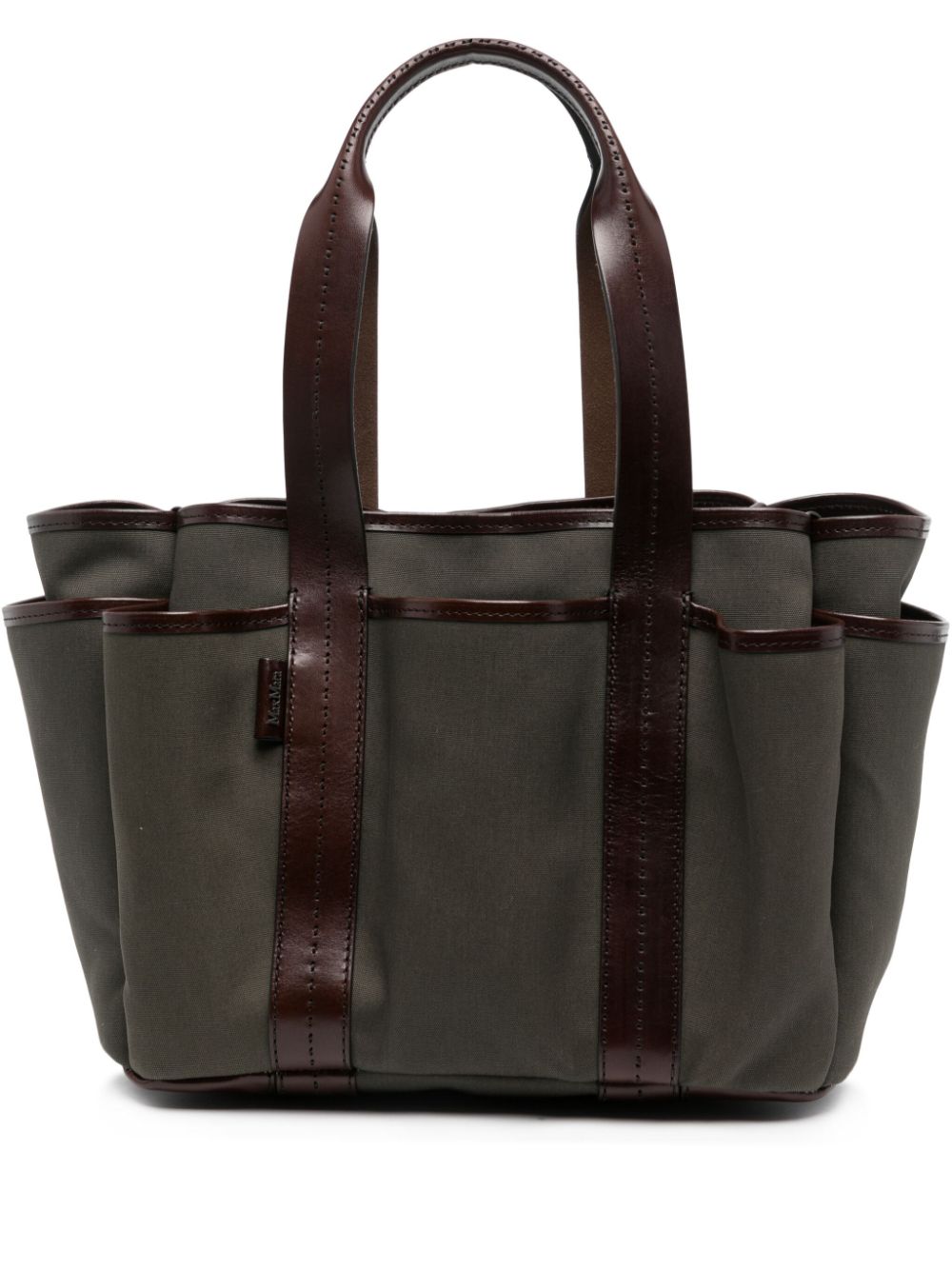 MAX MARA Mini Canvas Basket Tote Handbag