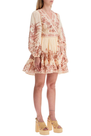 ZIMMERMANN Blossom Pink Floral Mini Wrap Dress